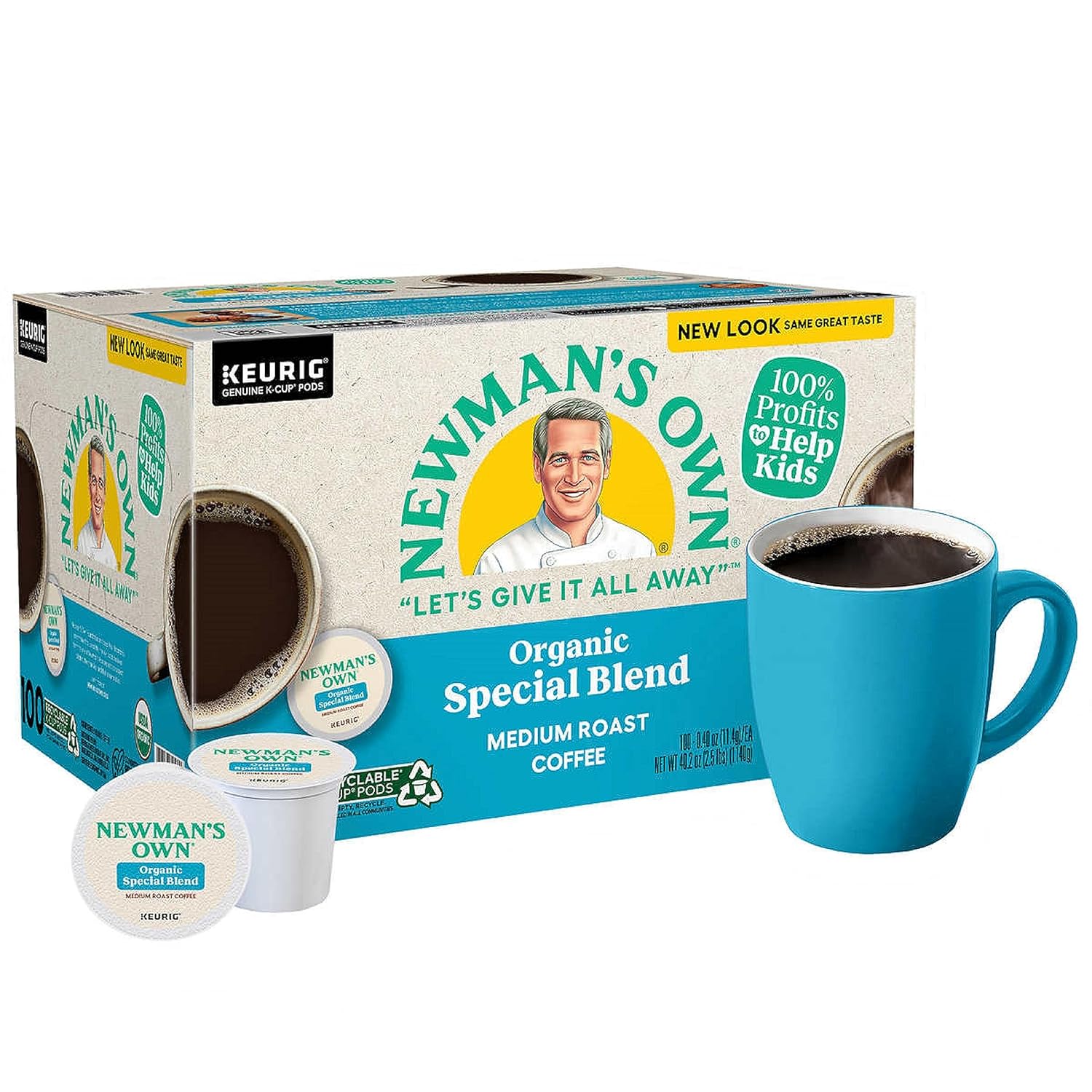 Newman's Own Extra Bold Blend Coffee K-Cups, Medium Roast, 100 Count, Compatible with Keurig
