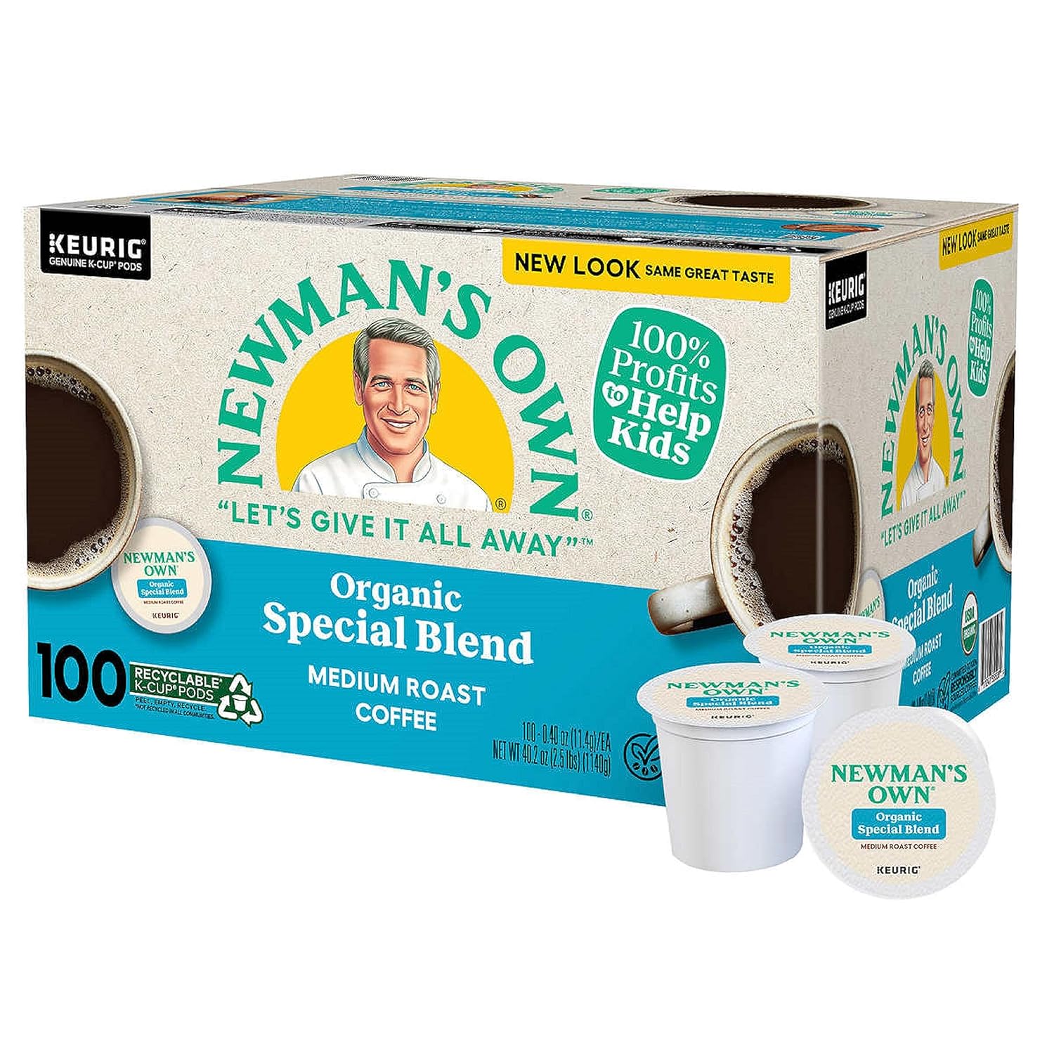 Newman's Own Extra Bold Blend Coffee K-Cups, Medium Roast, 100 Count, Compatible with Keurig
