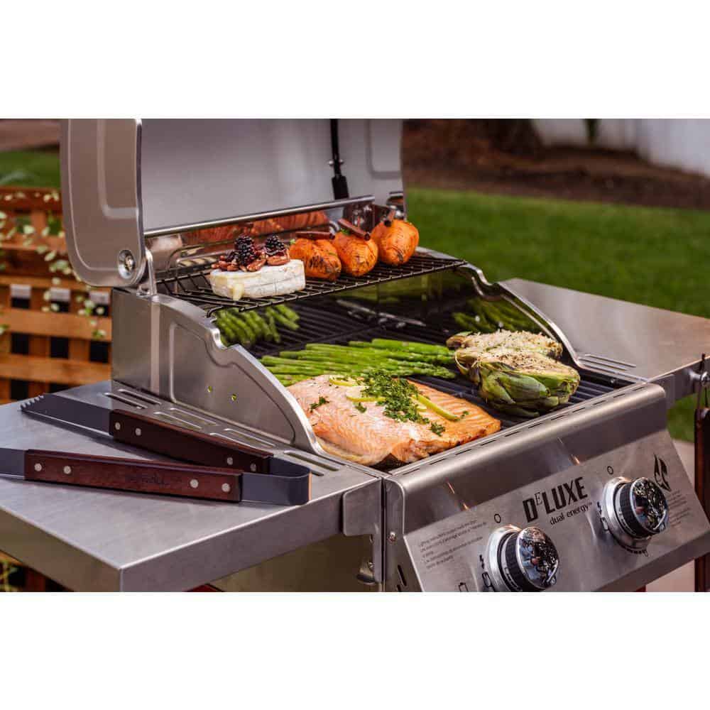 Nexgrill Deluxe 2-Burner Gas Grill Red - Stainless Steel, 28,000 BTUs, Compact, Convertible to Natural Gas
