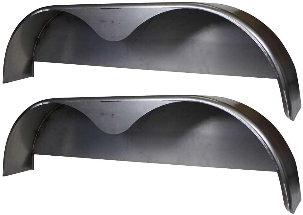 NO250063 Tandem Axle Steel Trailer Fender 72"x10.75" 2-Pack with Back Plate - 16 Gauge, Made in USA