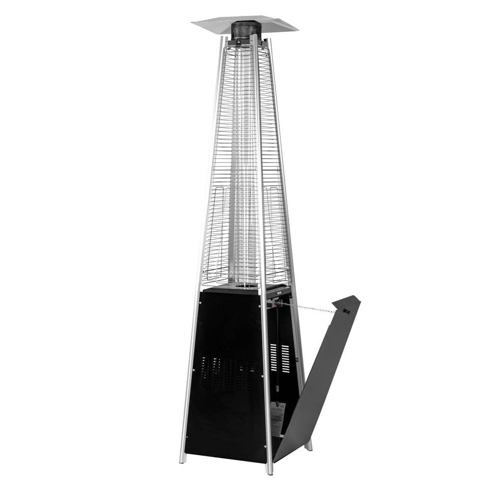 Nuu Garden 48,000 BTU Black Heat-Focusing Propane Gas Patio Heater with Wheels