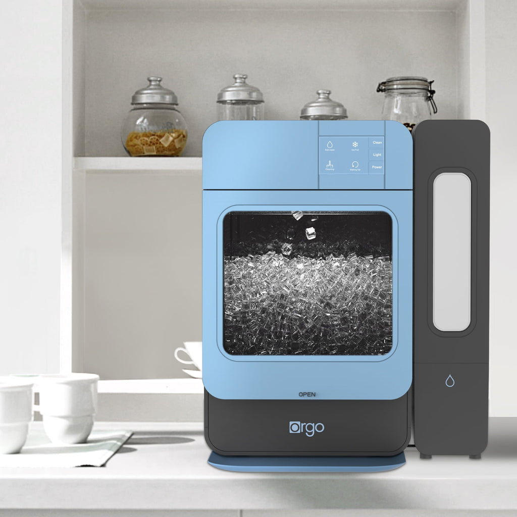 Orgo Sonic Countertop Ice Maker, 33 lbs Nugget Ice, Blue, Compact & Efficient