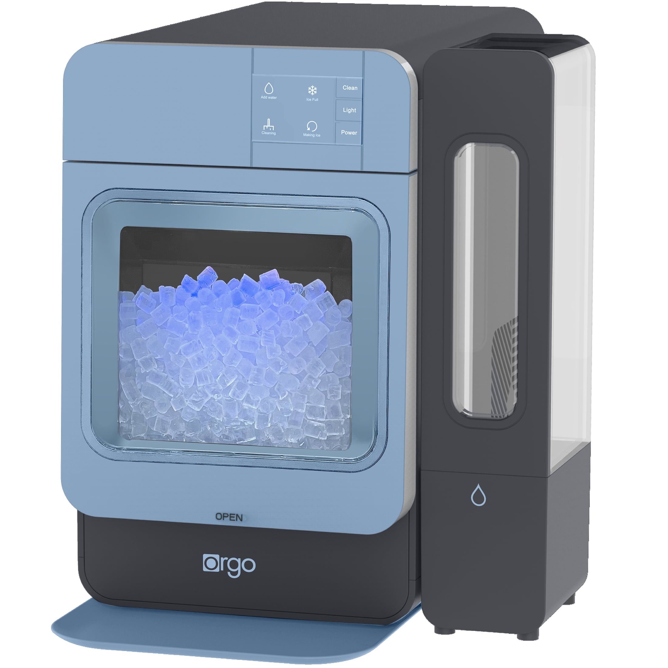 Orgo Sonic Countertop Ice Maker, 33 lbs Nugget Ice, Blue, Compact & Efficient