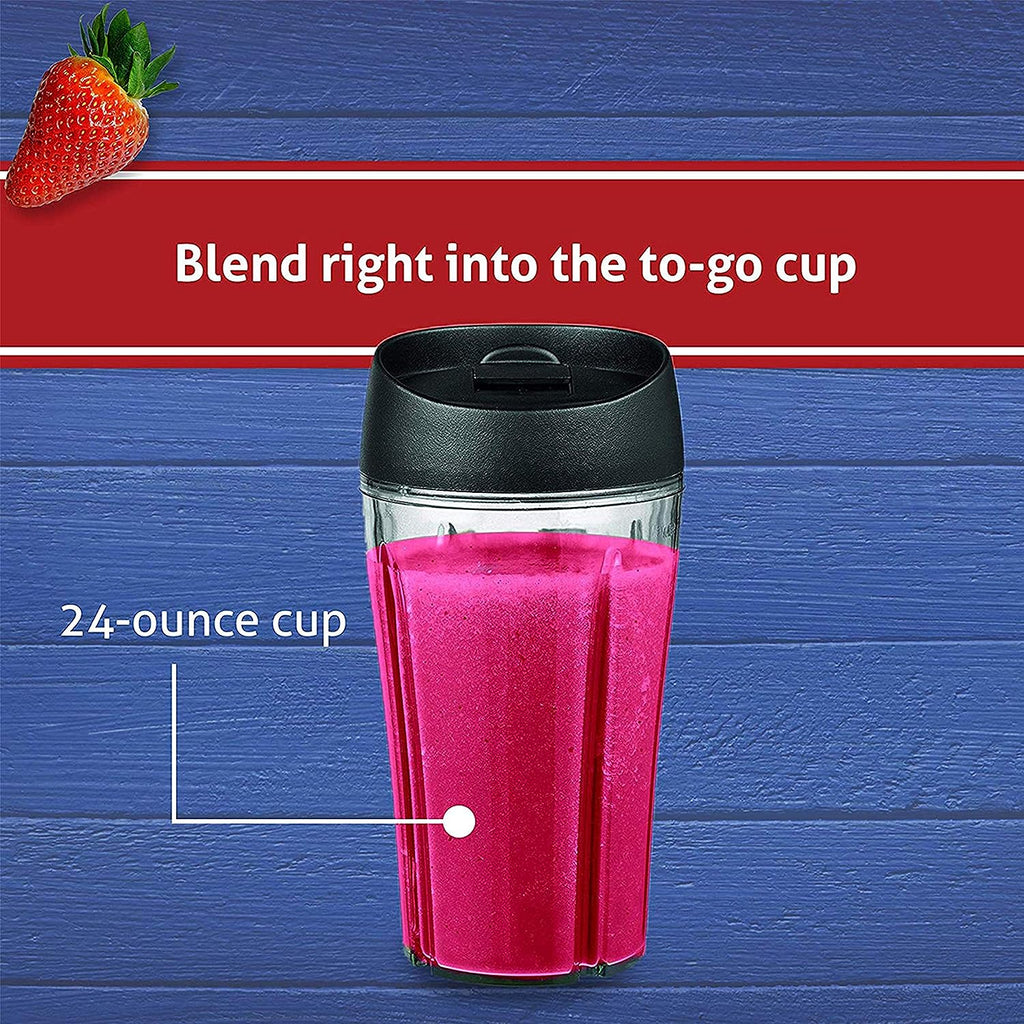 Oster Pro 1200 Blender with Glass Jar & 24oz Smoothie Cup, Brushed Nickel, 7 Speeds, Dual Direction Blades, 1200W Power