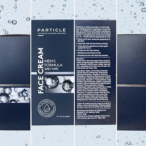 Particle Men's 6-in-1 Anti-Aging Face Cream, 1.7 oz - Wrinkle, Dark Spot & Eye Bag Treatment Moisturizer with Dead Sea Minerals