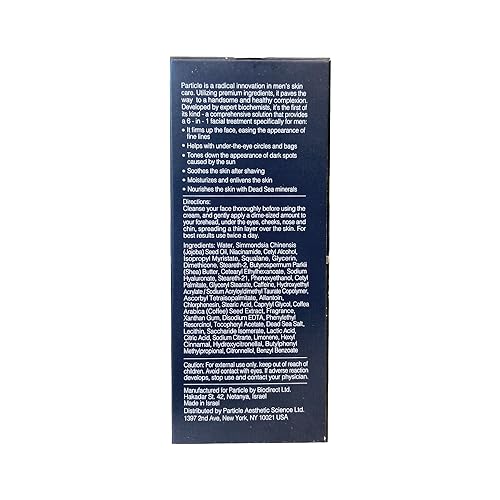 Particle Men's 6-in-1 Anti-Aging Face Cream, 1.7 oz - Wrinkle, Dark Spot & Eye Bag Treatment Moisturizer with Dead Sea Minerals