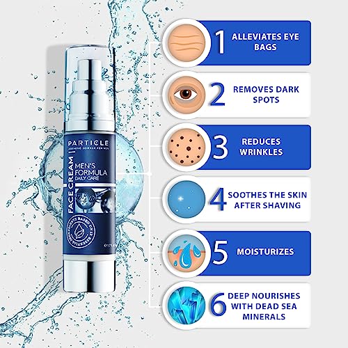 Particle Men's 6-in-1 Anti-Aging Face Cream, 1.7 oz - Wrinkle, Dark Spot & Eye Bag Treatment Moisturizer with Dead Sea Minerals
