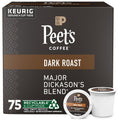 Peet's Coffee Major Dickason's Blend Dark Roast K-Cup Pods, 75 Count, Compatible with Keurig Brewers
