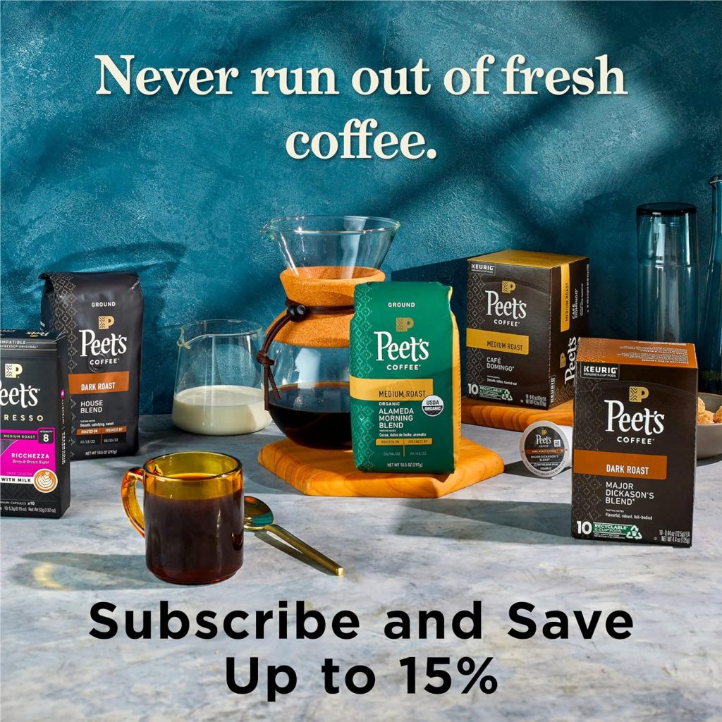 Peet's Coffee Major Dickason's Blend Dark Roast K-Cup Pods, 75 Count, Compatible with Keurig Brewers