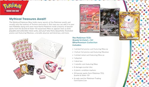Pokemon TCG Scarlet & Violet 151 Ultra Premium Collection with Mew ex Metal Cards & Mewtwo Promo