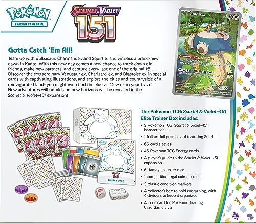PokÃ©mon TCG Scarlet & Violet 151 Elite Trainer Box - Booster Packs, Dice, Sleeves, Promo Card