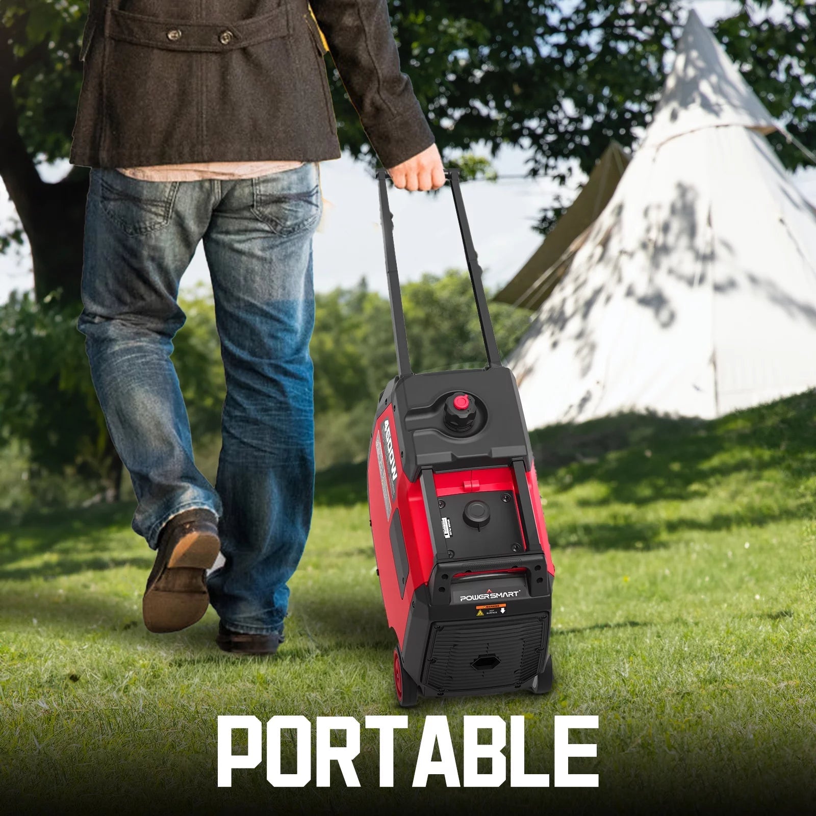 PowerSmart 4500W Gas Inverter Generator, Electric Start, Super Quiet, Portable, for Outdoor Use