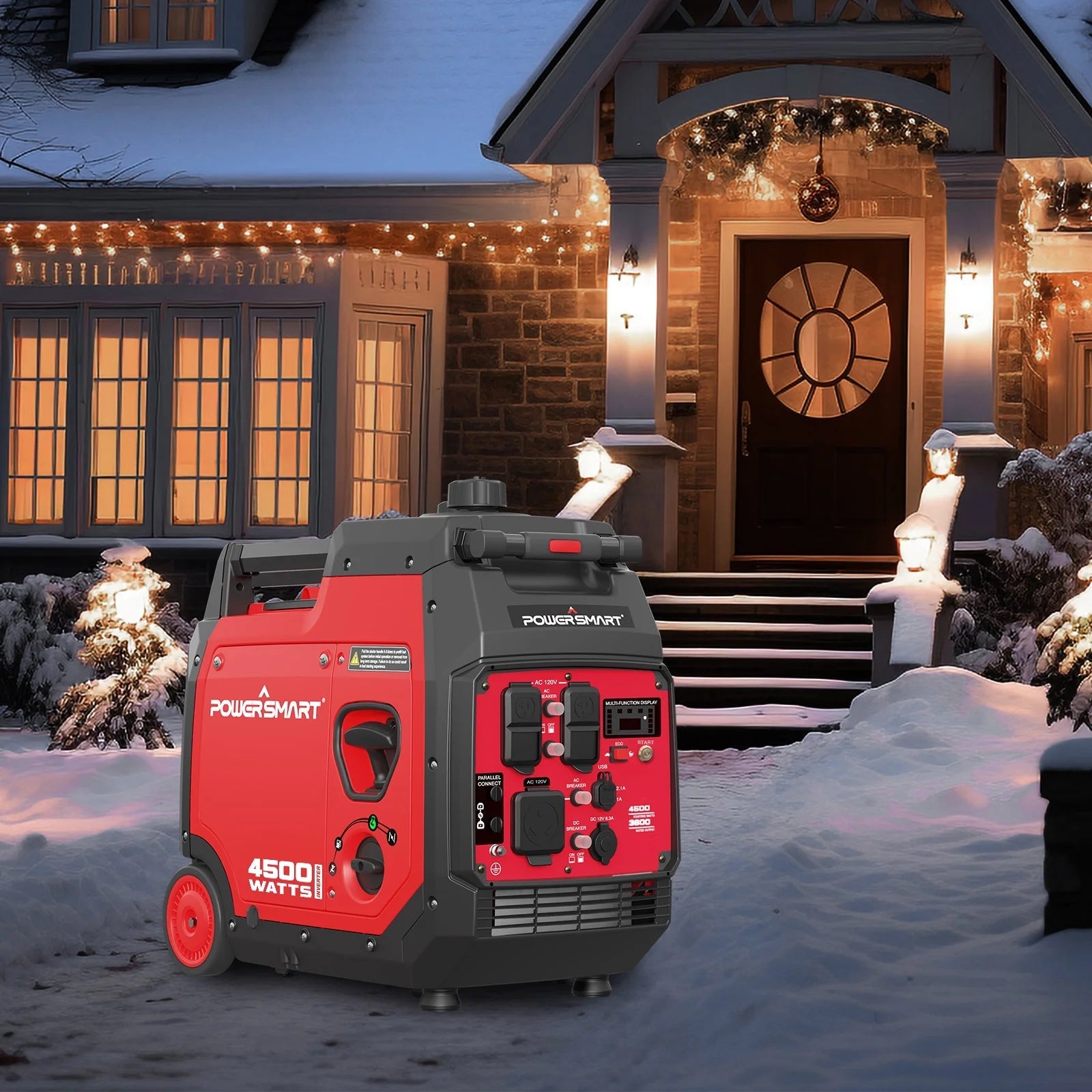 PowerSmart 4500W Gas Inverter Generator, Electric Start, Super Quiet, Portable, for Outdoor Use