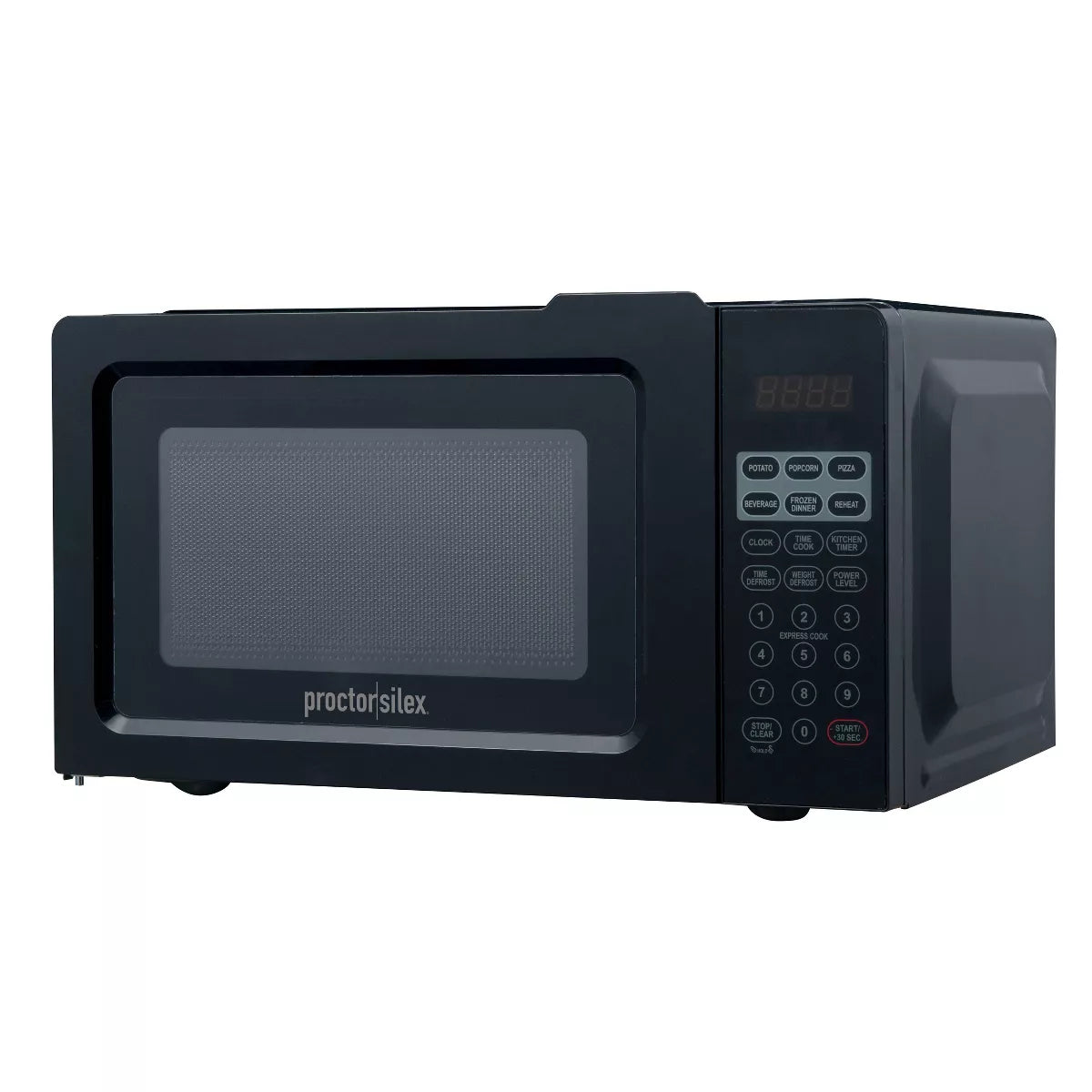 Proctor Silex 700W Black Countertop Microwave, 0.6 cu ft, LED Display, 10 Power Levels