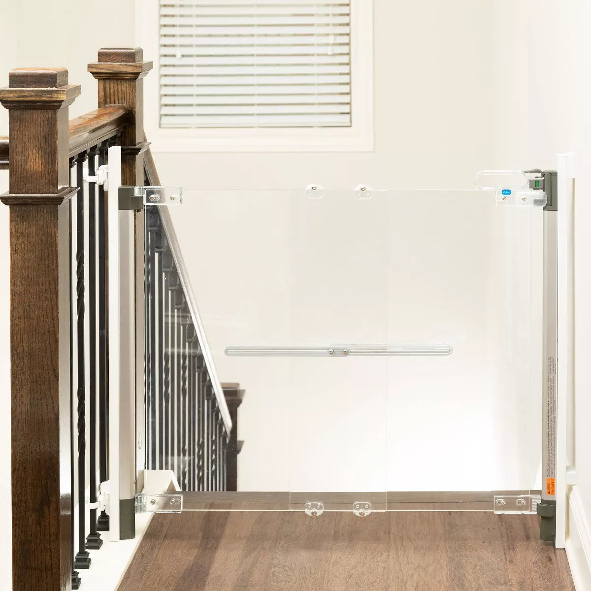Qdos Crystal Clear Acrylic Baby Safety Gate, Hardware Mount for Doorways & Stairs, 30.7" Height, Fits 29.5"-39.8" Openings
