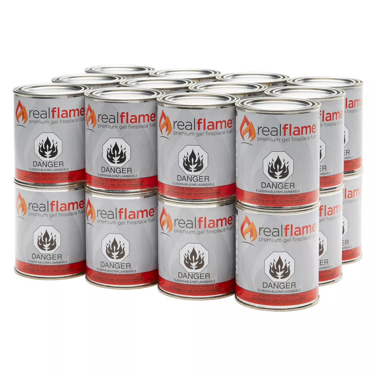 Real Flame Premium Gel Fuel Cans 13oz 24-Pack for Indoor & Outdoor Use