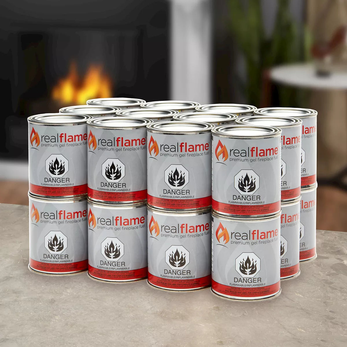 Real Flame Premium Gel Fuel Cans 13oz 24-Pack for Indoor & Outdoor Use