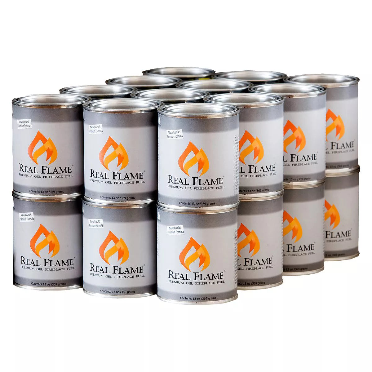 Real Flame Premium Gel Fuel Cans 13oz 24-Pack for Indoor & Outdoor Use