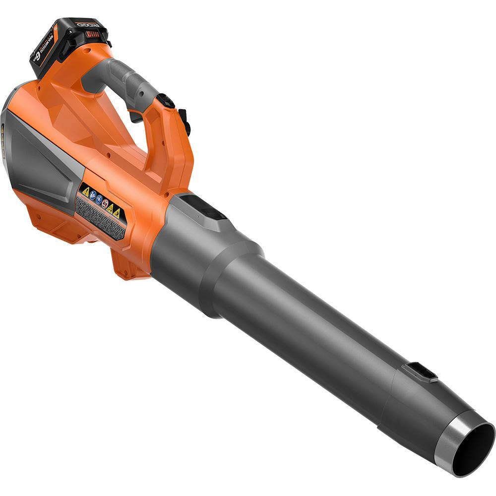RIDGID 18V Brushless Cordless Leaf Blower R01601K, 510 CFM, 130 MPH, 6.0Ah Battery & Charger Included