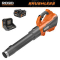 RIDGID 18V Brushless Cordless Leaf Blower R01601K, 510 CFM, 130 MPH, 6.0Ah Battery & Charger Included