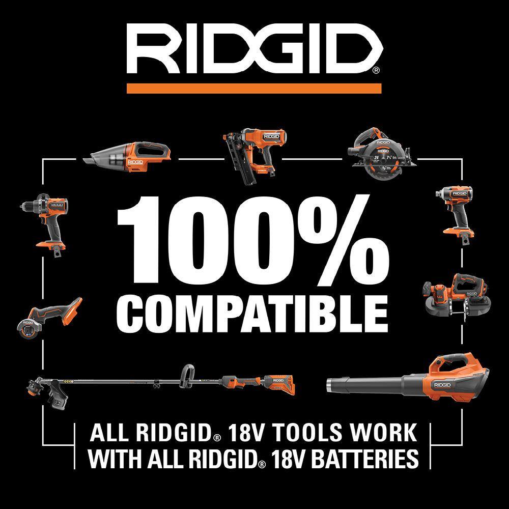 RIDGID 18V Brushless Cordless Leaf Blower R01601K, 510 CFM, 130 MPH, 6.0Ah Battery & Charger Included