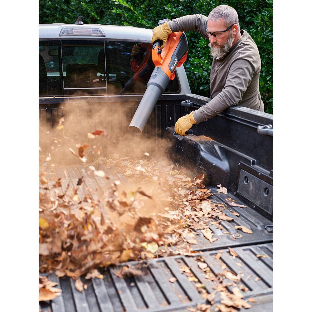RIDGID 18V Brushless Cordless Leaf Blower R01601K, 510 CFM, 130 MPH, 6.0Ah Battery & Charger Included