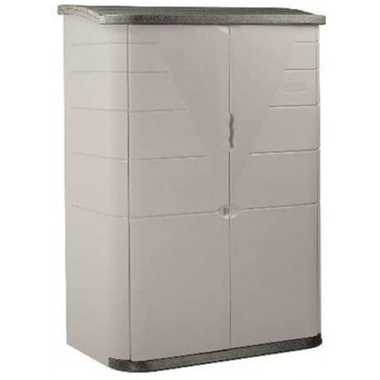 Rubbermaid Outdoor Resin Storage Shed, Weather Resistant, Olive/Sandstone, 52 Cu Ft, Vertical Design