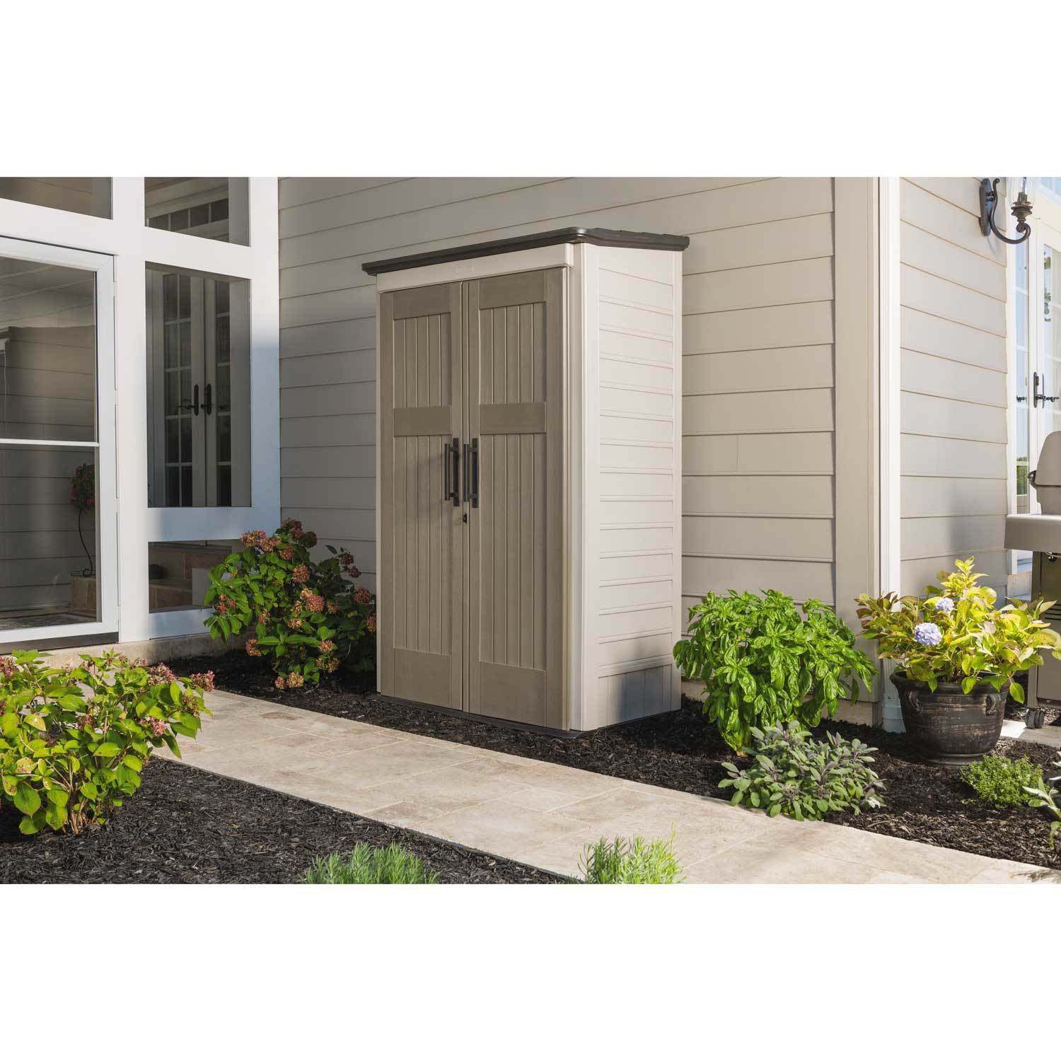 Rubbermaid Outdoor Storage Shed 52 Cu.Ft. Weather-Resistant Lockable Doors