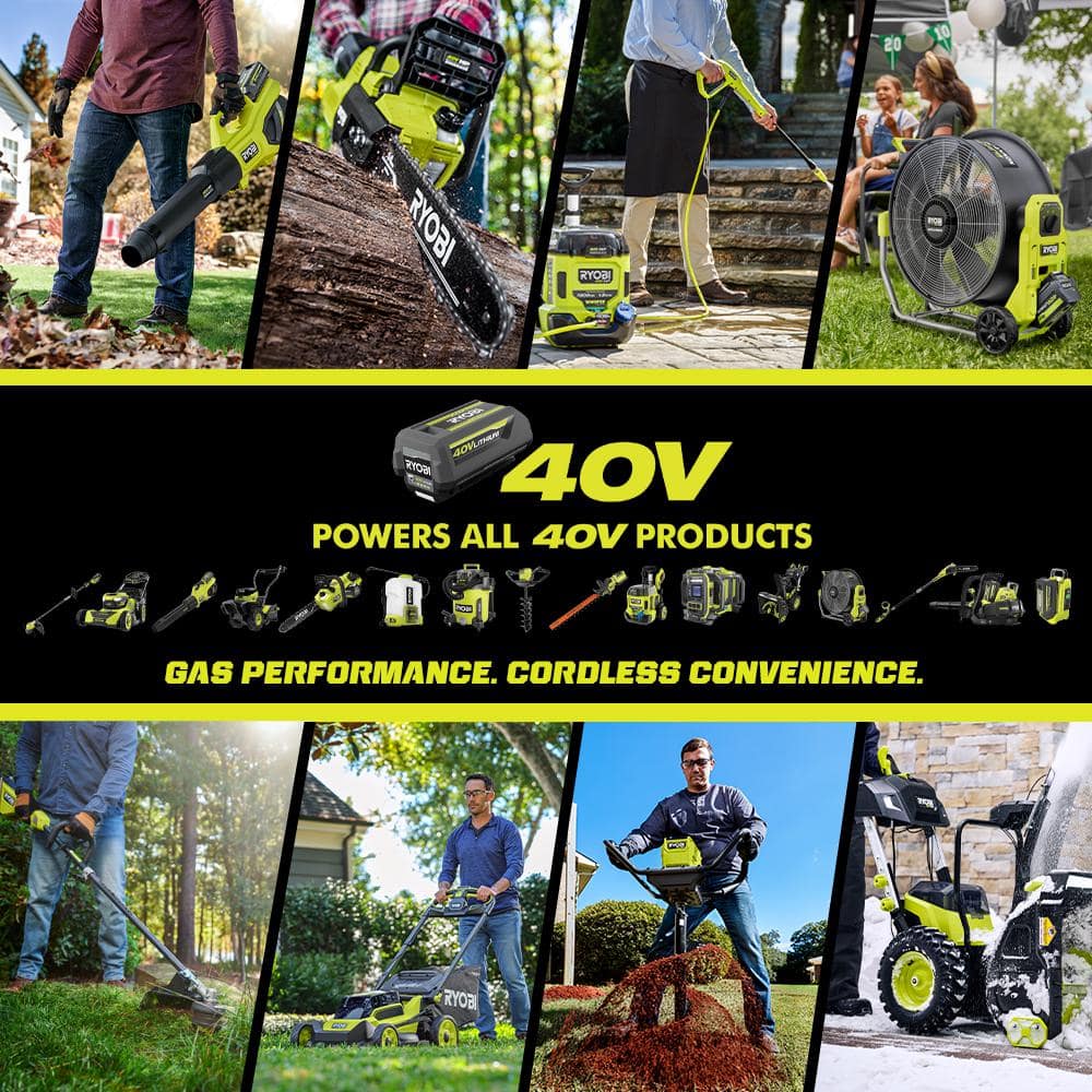 RYOBI 40V HP Brushless 18" Cordless Electric Snow Blower with 6.0 Ah Battery & Charger