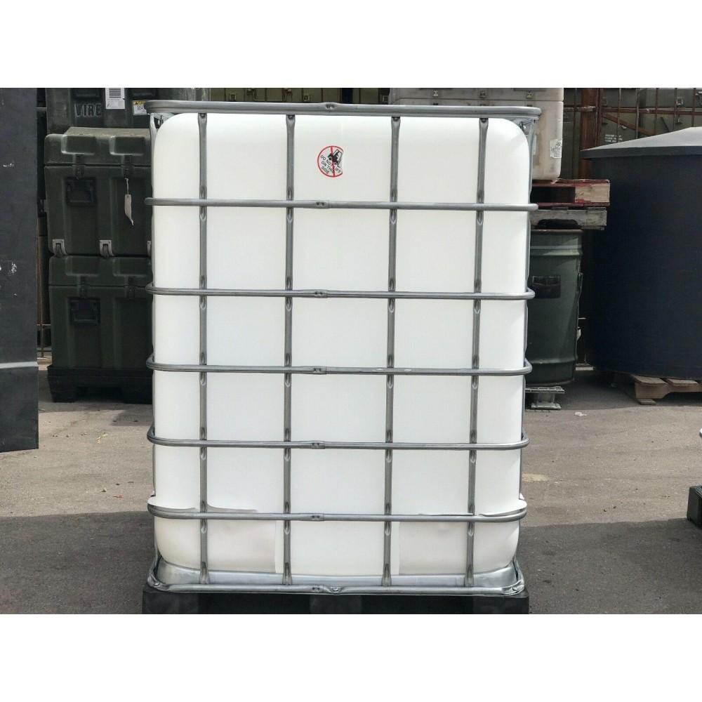 Schutz 330 Gallon Food Grade IBC Water Container - Polyethylene, Used, Ideal for Drinking & Rainwater Harvesting