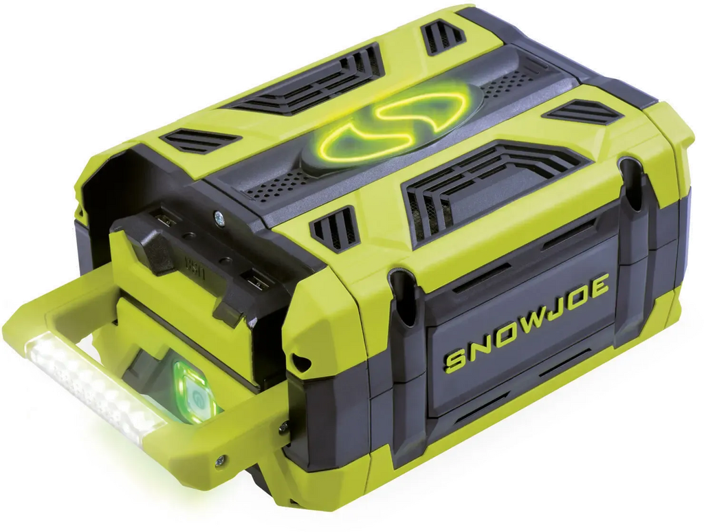 Snow Joe 100V 5.0Ah Lithium-Ion Battery with USB Ports & LED Light for Tools