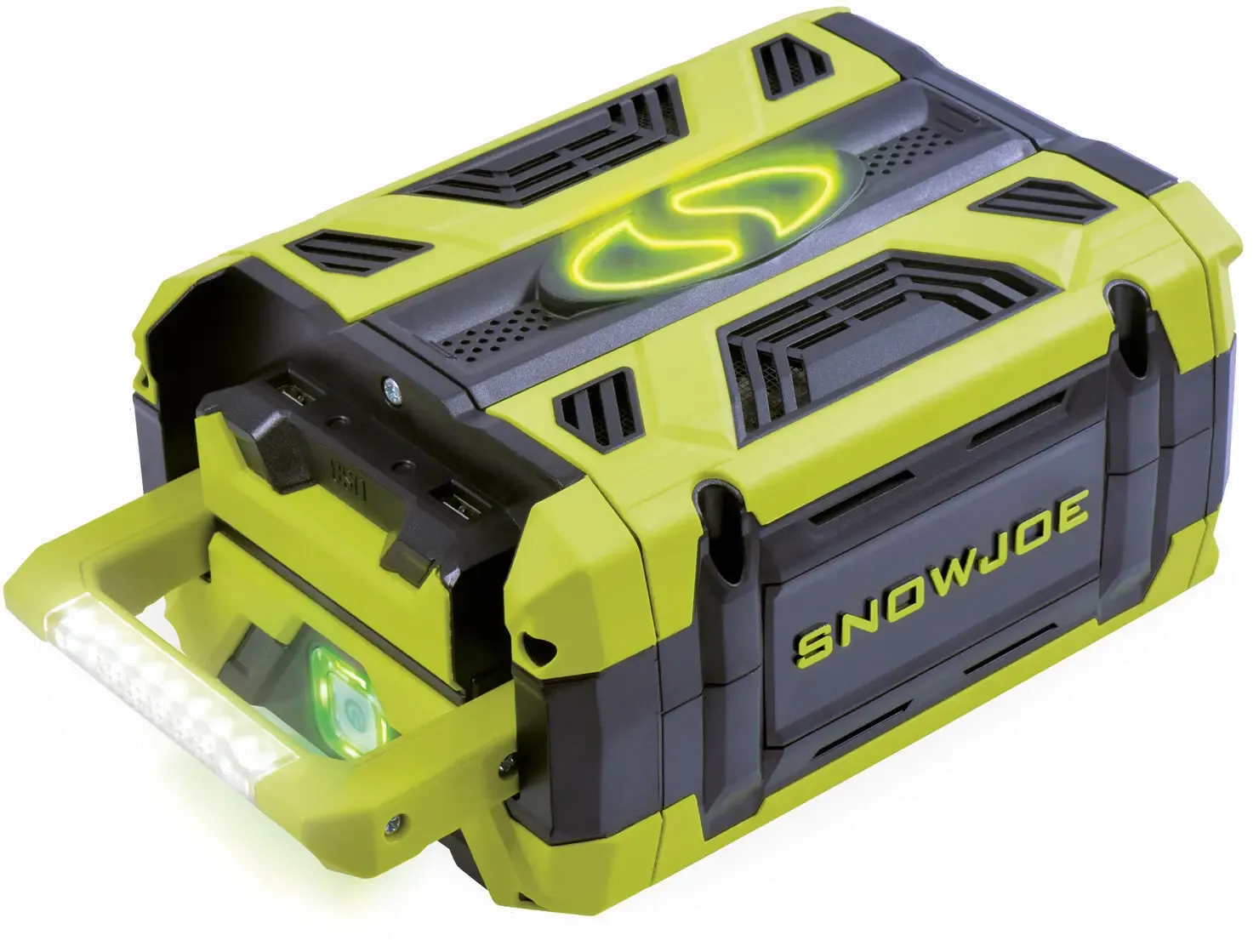 Snow Joe 100V 5.0Ah Lithium-Ion Battery with USB Ports & LED Light for Tools