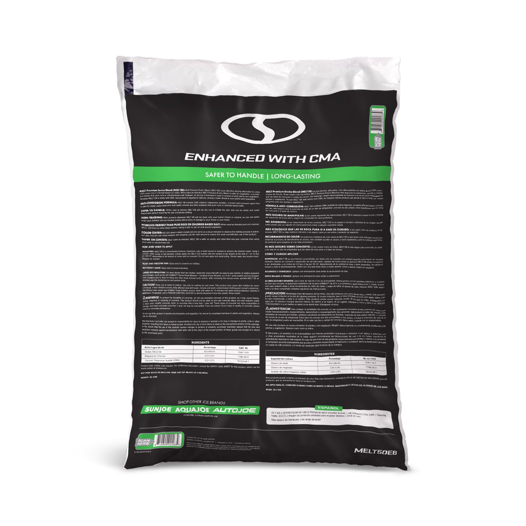 Snow Joe Melt Premium Enviro Blend Ice Melter, 50 lb Bag, Anti-Corrosion, Non-Tracking, Safe for Vegetation & Concrete