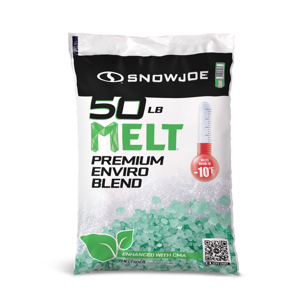 Snow Joe Melt Premium Enviro Blend Ice Melter, 50 lb Bag, Anti-Corrosion, Non-Tracking, Safe for Vegetation & Concrete