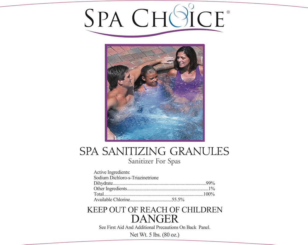 SpaChoice Chlorine Granules for Hot Tubs and Spas, 5 lbs