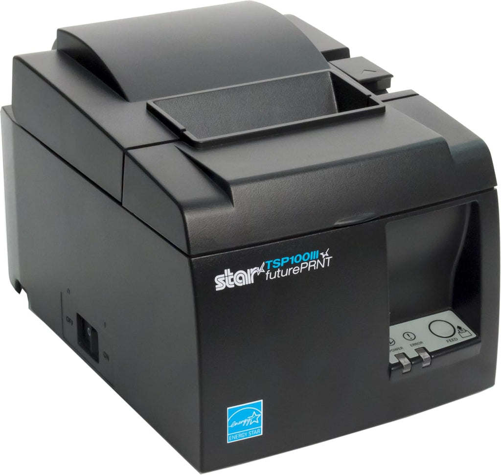 Star Micronics TSP143IIIBi Bluetooth Thermal Receipt Printer with Auto-cutter, Gray - Compatible with iOS, Android, Windows