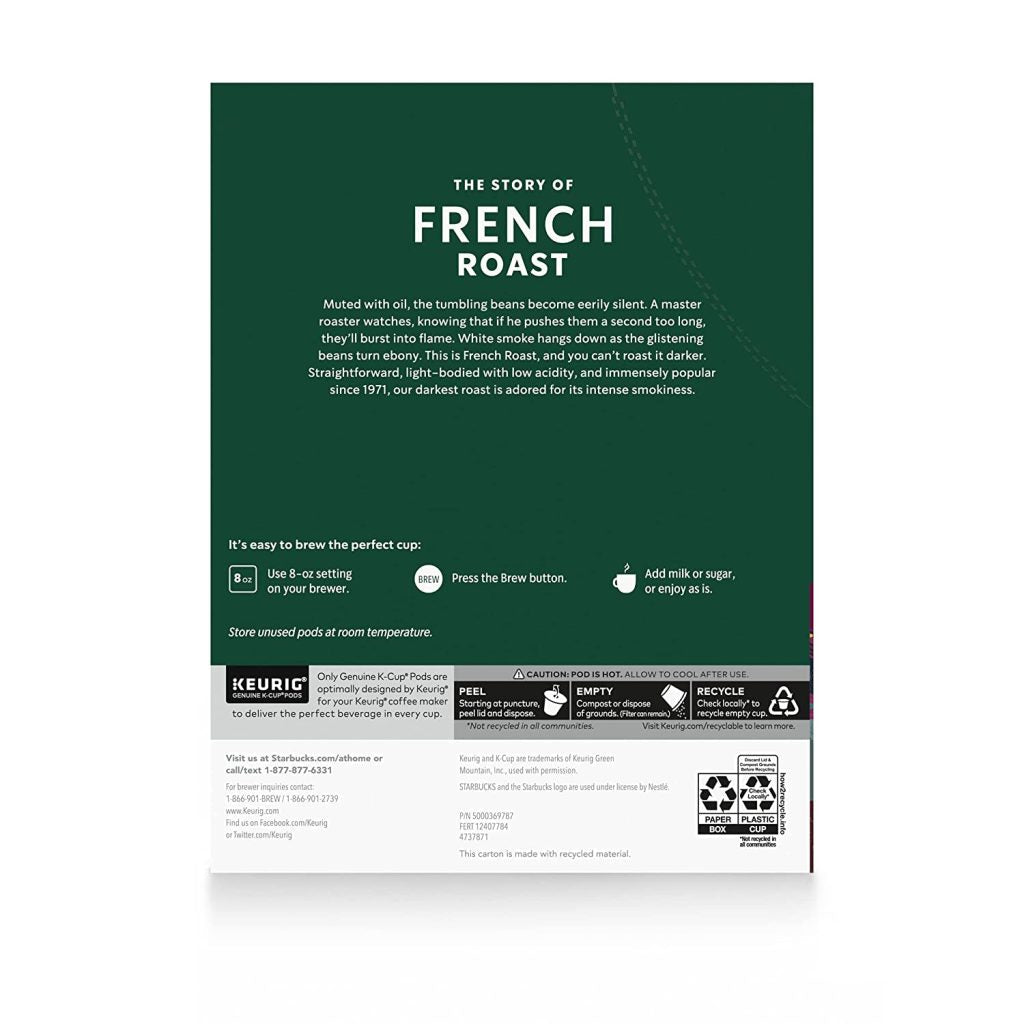 Starbucks French Roast Dark Roast Arabica K-Cup Coffee Pods, 96 Count