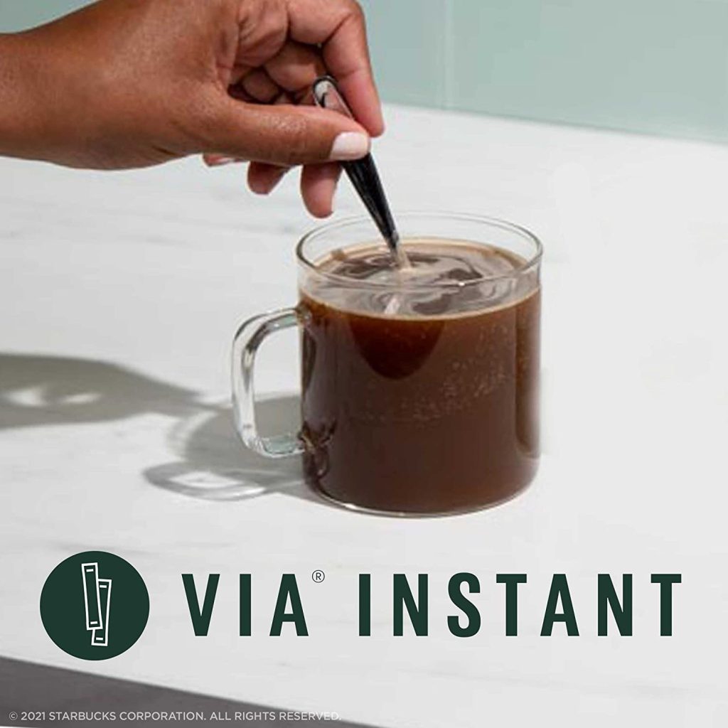 Starbucks VIA Instant Decaf Italian Roast Coffee, Dark Roast, 100% Arabica, 50 Packets