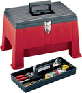 Step N Store 20" Heavy Duty Step Stool with Tool Box, 325 lbs Capacity, Nickel-Plated Latch, Lockable Hinge Pins