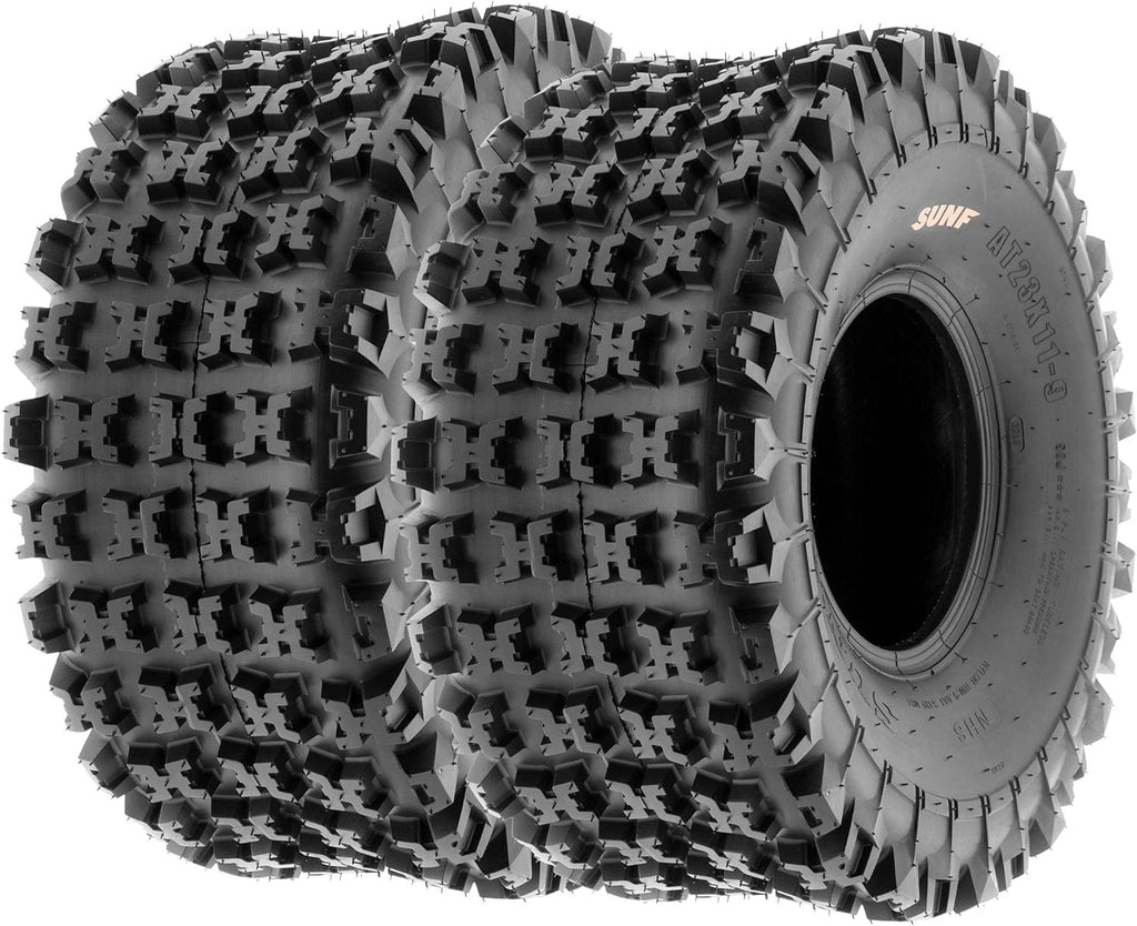 SunF A027 ATV UTV Tire Set, 22x7-10 Front & 20x10-9 Rear, 6-Ply Tubeless, Knobby Sport Tires