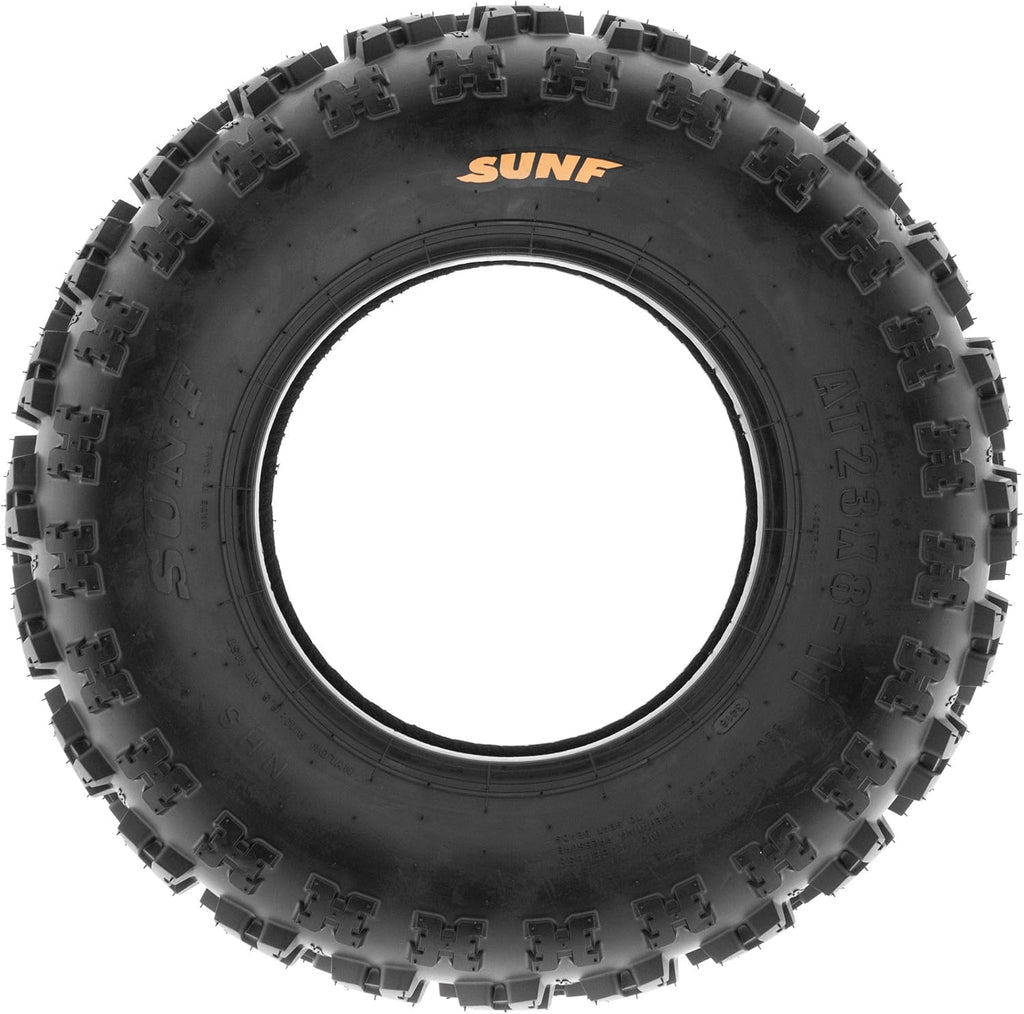 SunF A027 ATV UTV Tire Set, 22x7-10 Front & 20x10-9 Rear, 6-Ply Tubeless, Knobby Sport Tires