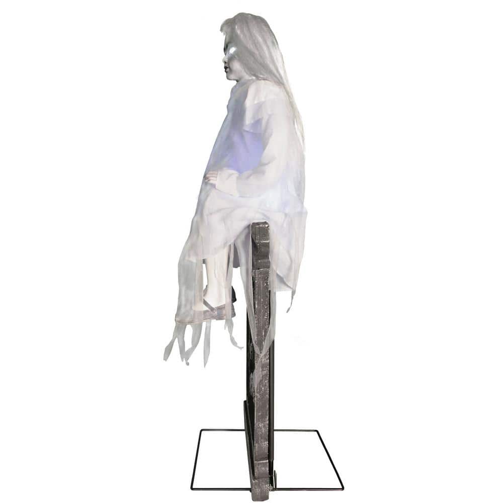 Tekky Toys Darcy 48" Talking Animatronic Sitting Tombstone Girl for Halloween Decor