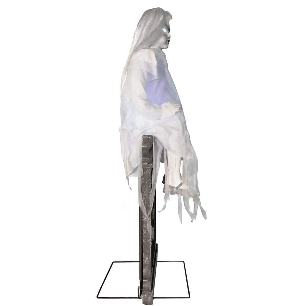 Tekky Toys Darcy 48" Talking Animatronic Sitting Tombstone Girl for Halloween Decor