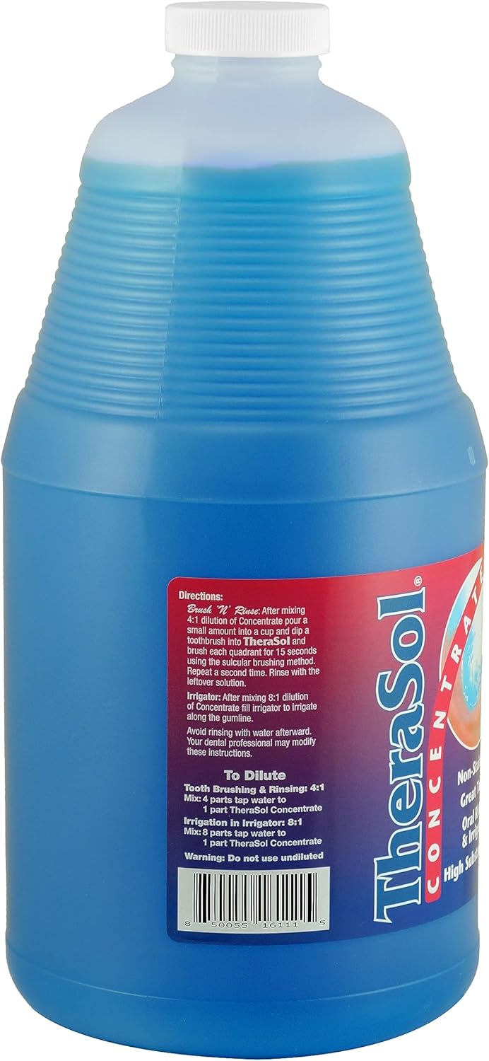 TheraSol Oral Care Solution Concentrate 64 oz - Mint Antiseptic Mouthwash & Irrigant