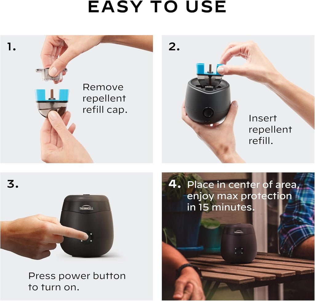 Thermacell Rechargeable Mosquito Repellent Cartridge - 20ft Protection, DEET-Free, Compatible with E-Series & Radius