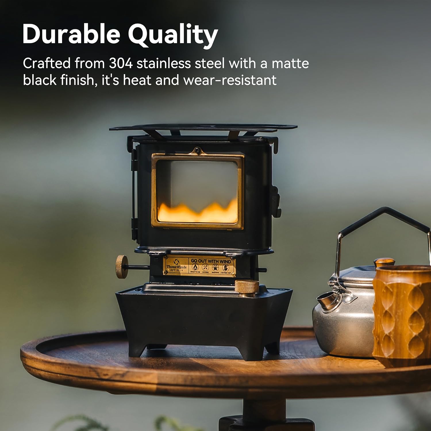 Thous Winds Fire Dance Oil Lantern, Stainless Steel, Retro Silver, Outdoor Cooking & Lighting