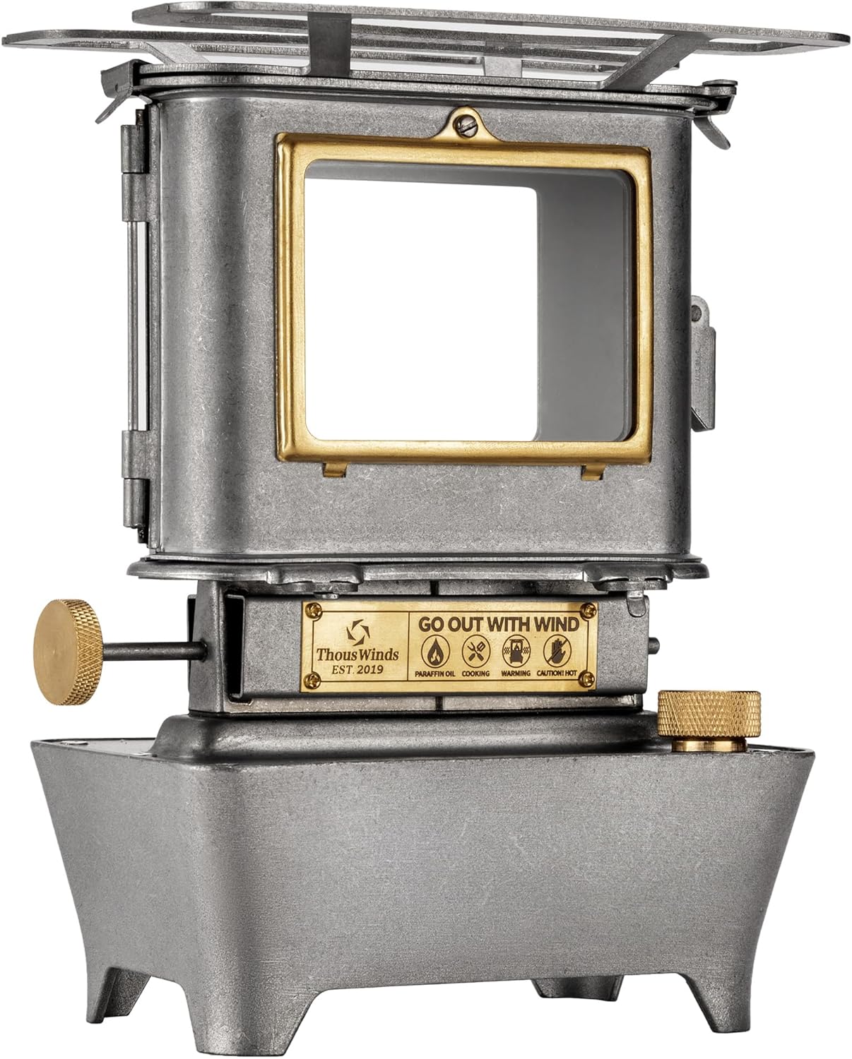 Thous Winds Fire Dance Oil Lantern, Stainless Steel, Retro Silver, Outdoor Cooking & Lighting