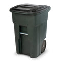 Toter 48 Gallon Green Trash Can with Quiet Wheels and Lid for Curbside Collection