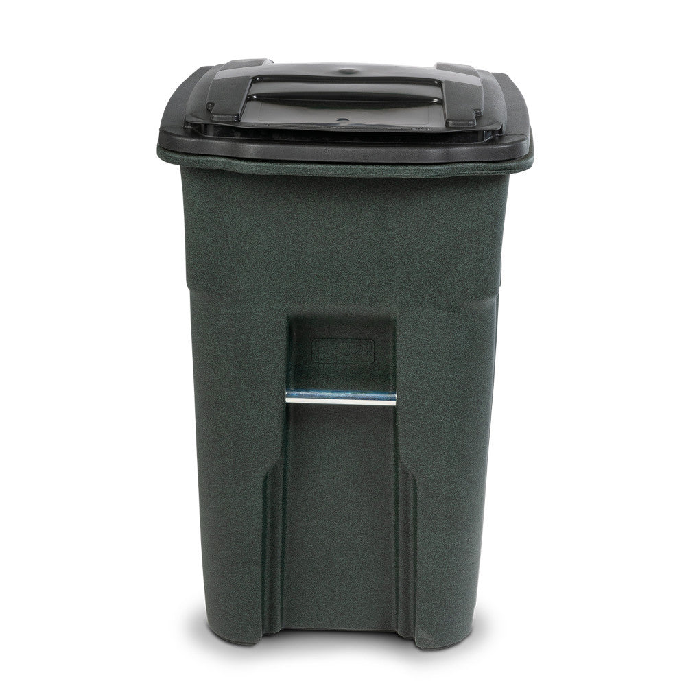 Toter 48 Gallon Green Trash Can with Quiet Wheels and Lid for Curbside Collection