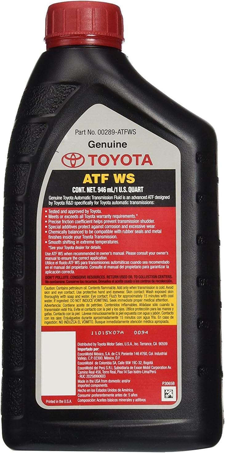 Toyota Lexus Automatic Transmission Fluid 00289-ATFWS 192oz 6 Pack Universal Fit